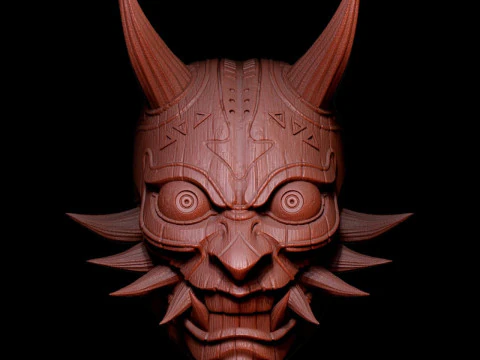 MASCARILLA MAJORAS ESTILO HANNYA Modelo 3D