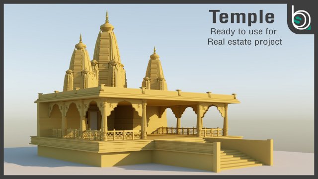 Temple for real estate project 3D Модель .c4d .max .obj .3ds .fbx .stl .blend 