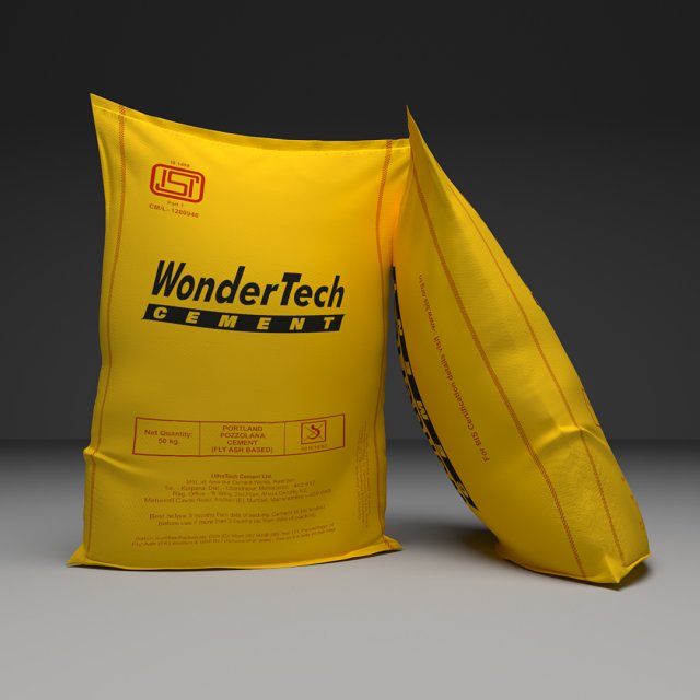 Cement Bag for Game or factory 3D Still or Walkthrough Modèle 3D .c4d .max .obj .3ds .fbx .stl .blend 