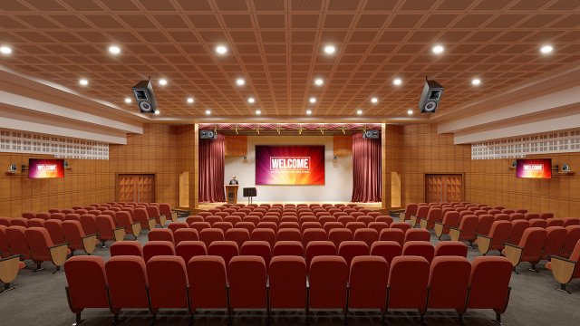 Auditorium 3D Model .c4d .max .obj .3ds .fbx .stl .blend 