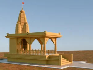 Templo - Estilo indio para bienes ra&iacute;ces Modelo 3D