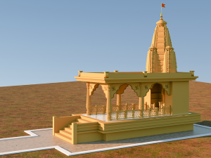Temple - Indian Style for Real Estate Model 3D