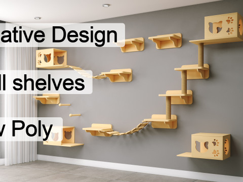 Wall Shelves Cat Vol 1 3D Model