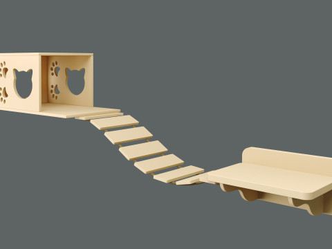 Wall Shelves Cat Vol 1 3D Model