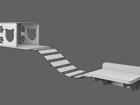 Wall Shelves Cat Vol 1 3D Model