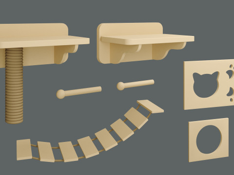 Wall Shelves Cat Vol 1 3D Model