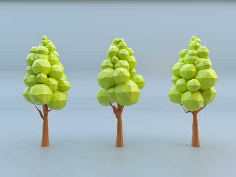 Low-poly trees with varied sizes Modèle 3D