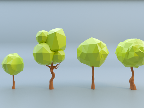 Low-poly trees with varied sizes Modèle 3D