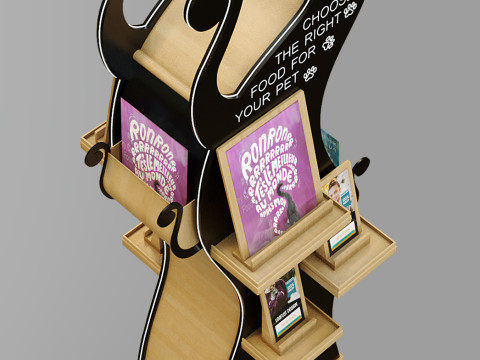 Exhibition Display Stand - Unique Cat-Shaped Design Low-poly 3D Model