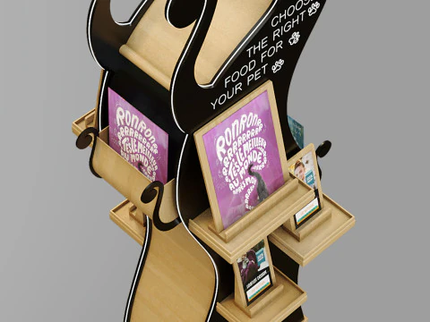 Exhibition Display Stand - Unique Cat-Shaped Design Low-poly 3D Model