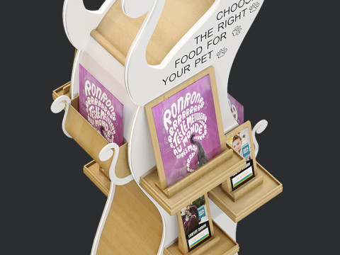 Exhibition Display Stand - Unique Cat-Shaped Design Low-poly 3D Model