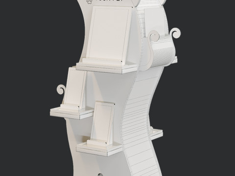 Exhibition Display Stand - Unique Cat-Shaped Design Low-poly 3D Model