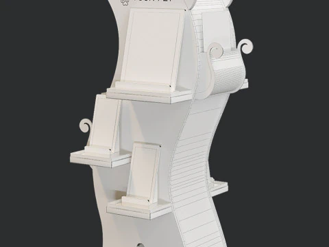 Exhibition Display Stand - Unique Cat-Shaped Design Low-poly 3D Model