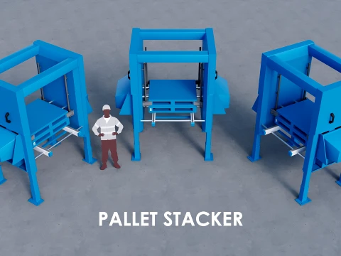 Industrial Warehouse Automation Equipment Pack Low-poly 3D Model
