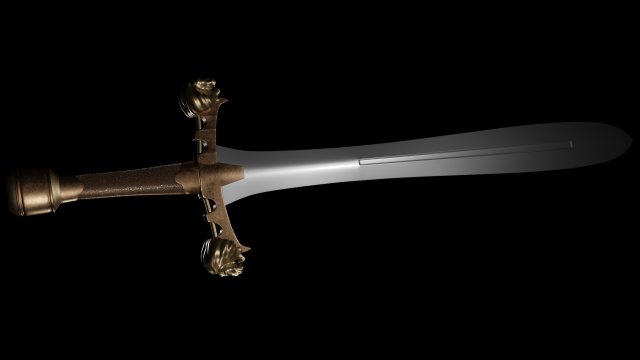 Gladius with Lion heads 3D 模型 .c4d .max .obj .3ds .fbx .stl .blend 
