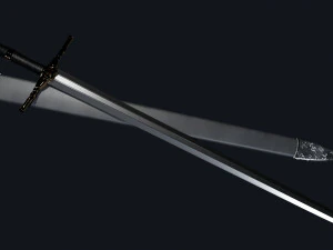Bastard Sword with Sheath in the Witcher style 3D Model
