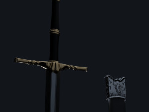 Bastard Sword with Sheath in the Witcher style 3Dモデル