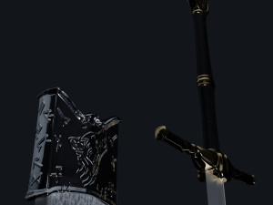 Bastard Sword with Sheath in the Witcher style 3Dモデル
