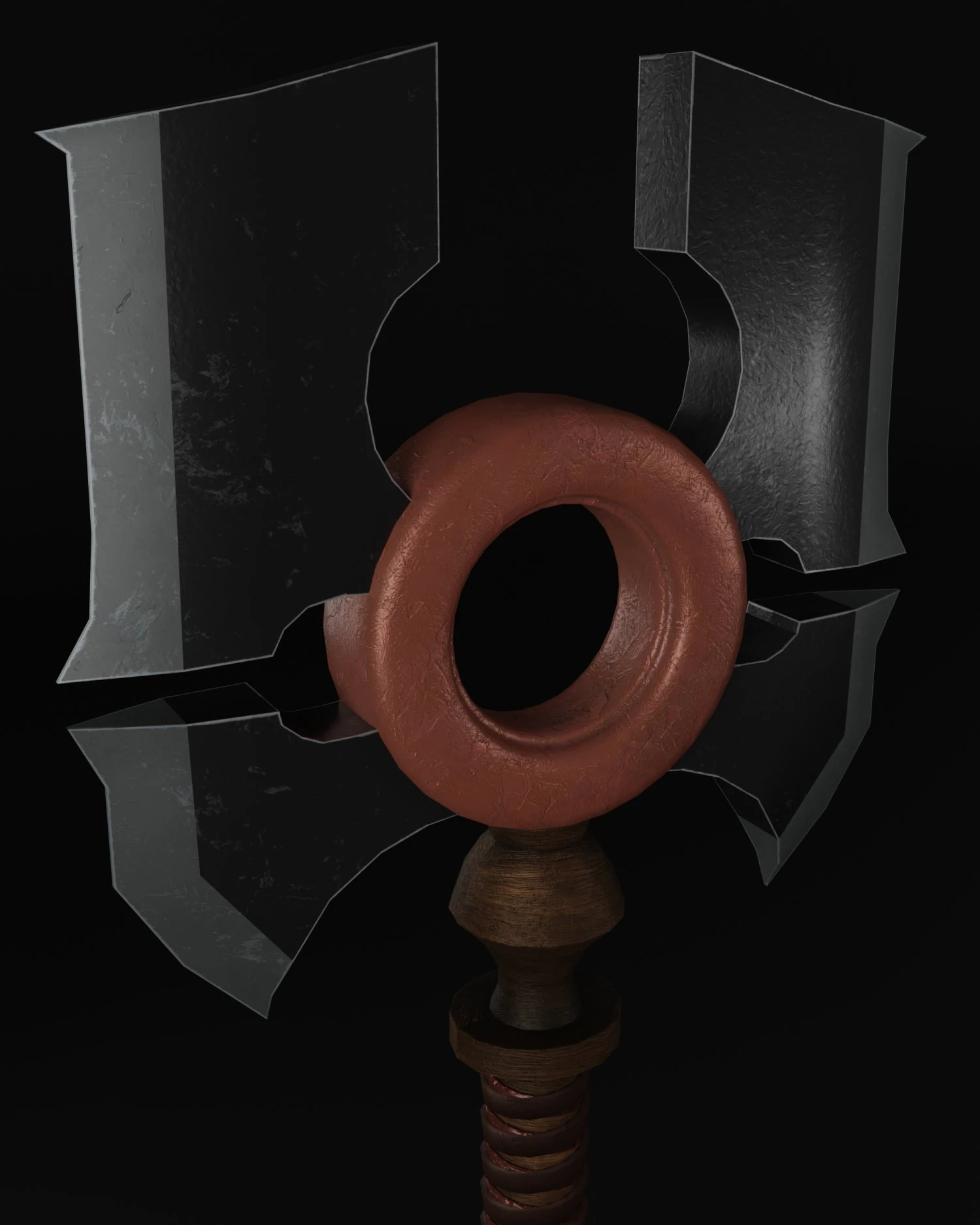 Great Axe Two Faced 3D Model .c4d .max .obj .3ds .fbx .stl .blend