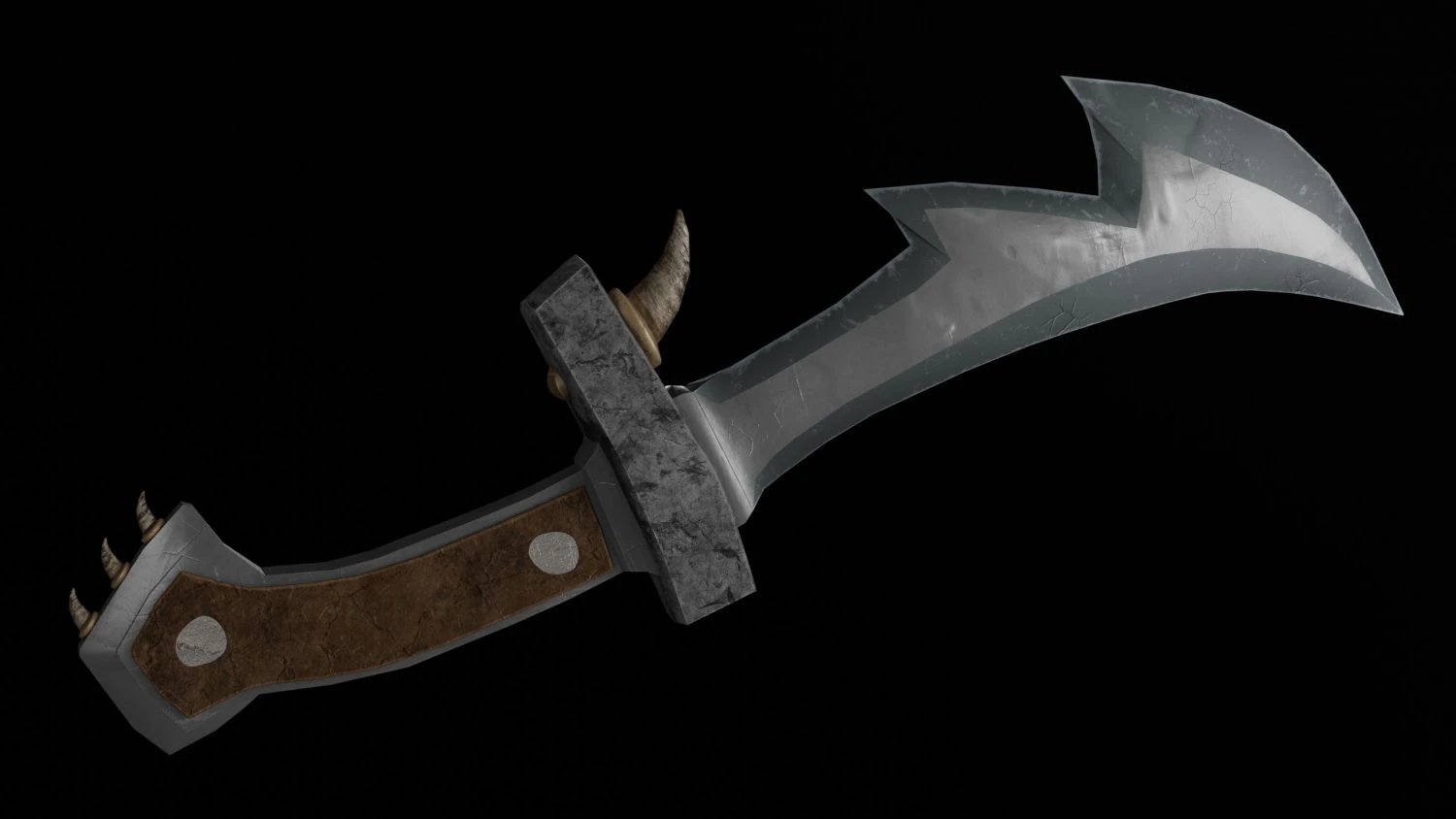 Orc Dagger with Fangs 3D Model .c4d .max .obj .3ds .fbx .stl .blend 