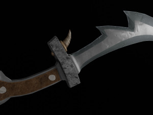 Orc Dagger with Fangs 3D Model