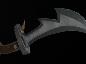 Orc Dagger with Fangs Model 3D