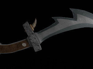 Orc Dagger with Fangs Model 3D