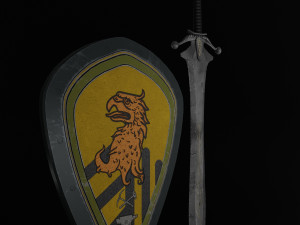 Sword and Shield with Heraldry 3D Model
