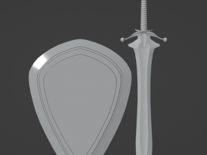 Sword and Shield with Heraldry 3D Model