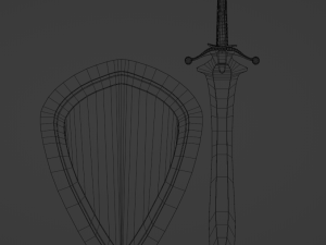 Sword and Shield with Heraldry 3D Model