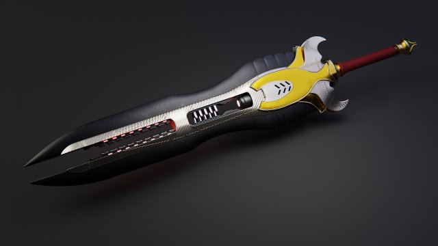 Gauss Sword 3D-Modell .c4d .max .obj .3ds .fbx .stl .blend 