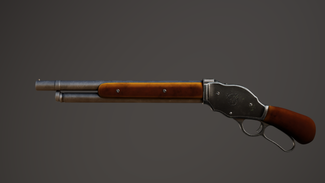 Winchester Model 1887 Shortened Model 3D .c4d .max .obj .3ds .fbx .stl .blend 