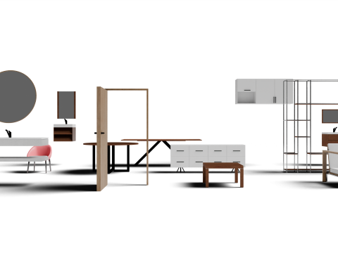 Low Poly Furniture 3Dモデル