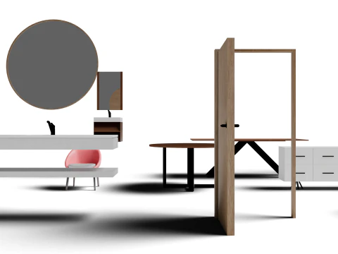 Low Poly Furniture 3D Model