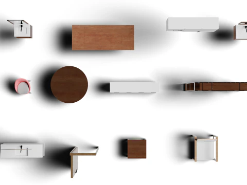 Low Poly Furniture 3D Model