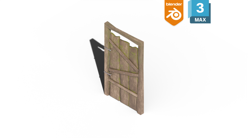Rustic Door 3D Model .c4d .max .obj .3ds .fbx .stl .blend 