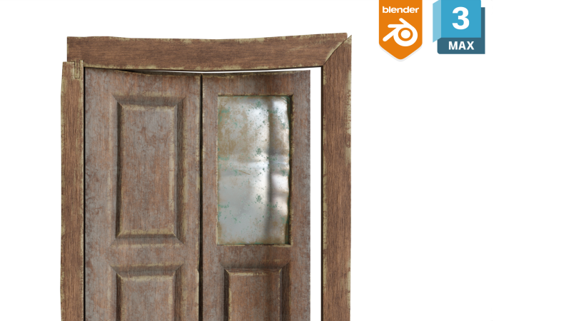 Rustic Old Door Model 3D .c4d .max .obj .3ds .fbx .stl .blend 