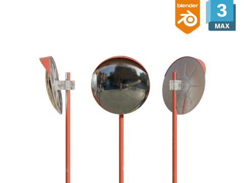 Japanese Street Mirror 3D Model