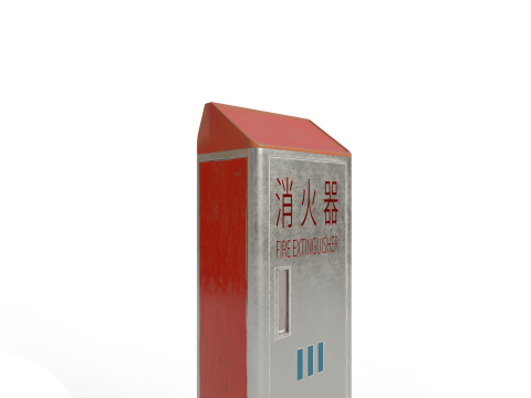 Japanese Fire Extinguisher 2 3D Model