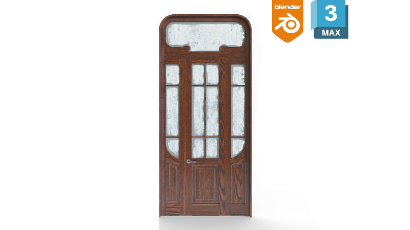 Antique Door 3D Model .c4d .max .obj .3ds .fbx .stl .blend 