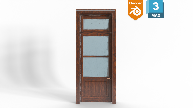 Antique Door 3D Model .c4d .max .obj .3ds .fbx .stl .blend