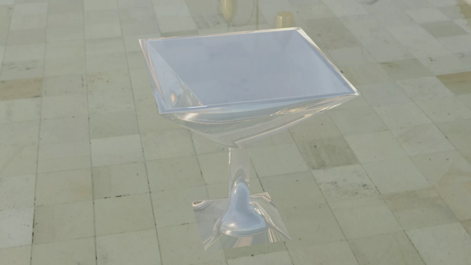 Triangular glass 3D Model .c4d .max .obj .3ds .fbx .stl .blend 