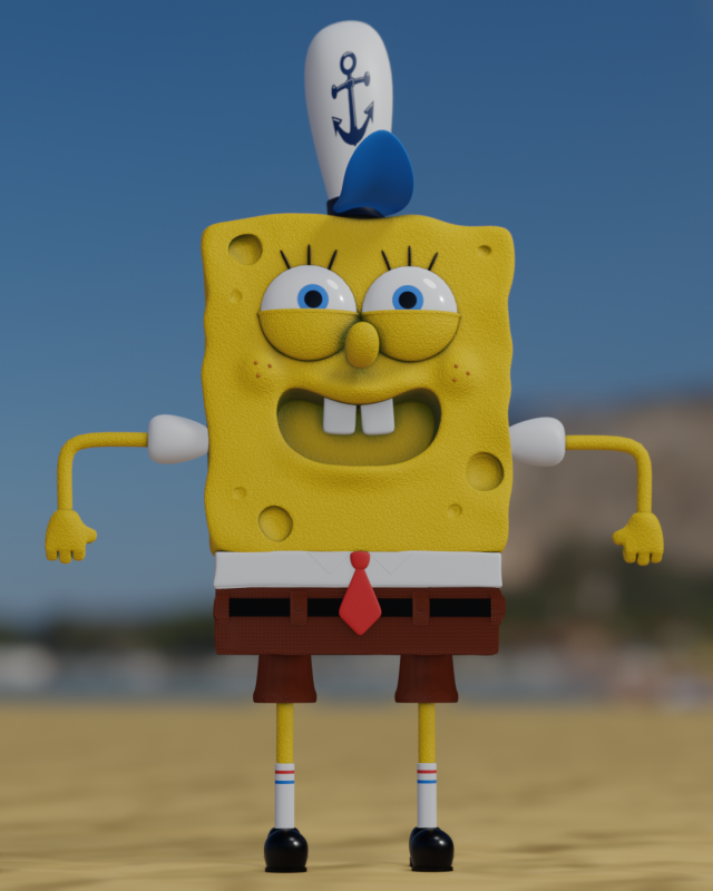 SpongeBob 3D 모델 .c4d .max .obj .3ds .fbx .stl .blend 