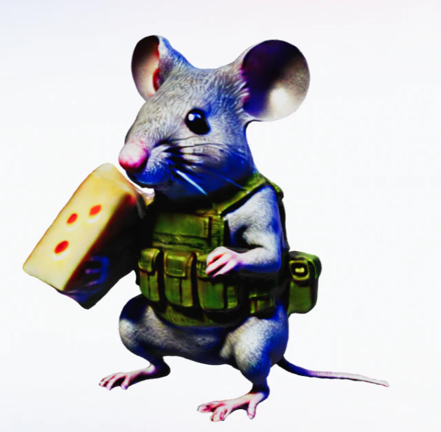 Мышь военная 3D Модель .c4d .max .obj .3ds .fbx .stl .blend 