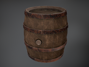Wooden Barrel 3D Model