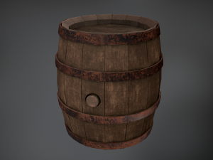 Wooden Barrel 3D Model