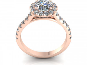 Pav Solitaire Diamond Ring Modèles 3D en vedette