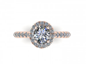Pav Solitaire Diamond Ring Modèles 3D en vedette