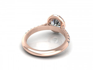 Pav Solitaire Diamond Ring Modèles 3D en vedette