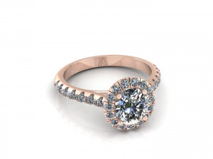 Pav Solitaire Diamond Ring Modèles 3D en vedette